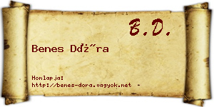 Benes Dóra névjegykártya